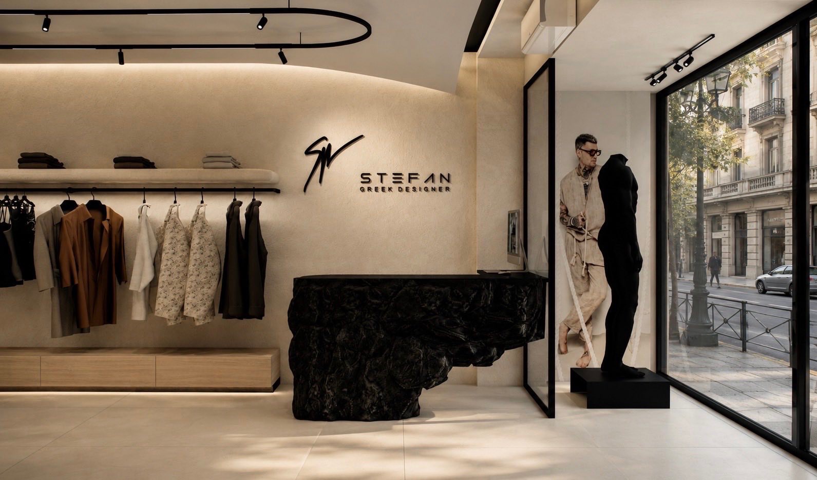 Athens store entrance area and counter